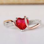 Lab Created Heart 1Ct Pink Ruby Women's Engagement Ring 14K Tow Tone Gold Plated