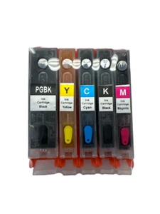 5 Pack Refillable Ink Cartridges PGI-280 CLI-281 for Canon TS8120 TS8220 TS9120 - Picture 1 of 1