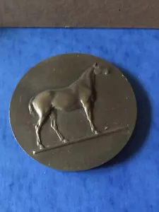 Médaille en Bronze Ancienne Le Cheval par Victor PETER - Picture 1 of 4