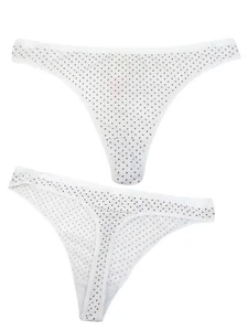 Tanga de lunares F&F BLANCA sin VPL - tallas 6 a 18 - Imagen 1 de 3