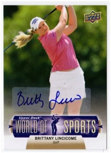 Autógrafo profesional de golfista Brittany Lincicome 2011 cubierta superior World of Sports #88 - Imagen 1 de 1