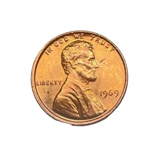 RARE Red AU 1969 P Lincoln 1C No FG + Floating Roof Errors!! Free Shipping!! - Picture 1 of 6