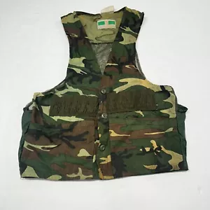 VTG Game Winner Sportswear Woodland Camo Duck Hunting Shooting Vest Size M - Picture 1 of 7