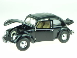 VW escarabajo Beetle Classic negro coche en miniatura 18040 Welly 1/18 - Imagen 1 de 7