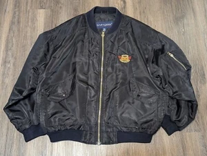 Swingster Black Bomber Yellow Trucking Jacket XL Vintage Style Mens Coat - Picture 1 of 6