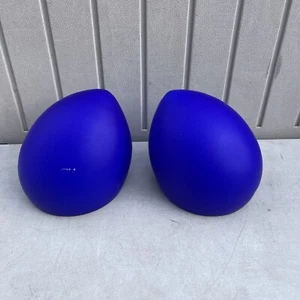 Pair Of Leucos Italy Modernist Hanging Light Cobalt Blue Shade. Small Chip - Picture 1 of 13