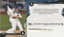 Will Smith DODGERS 2020 TOPPS NOW POSTSEASON NL WEST CHAMPIONS PS-4 SP 638