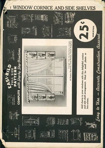 1942 Easi-Bild #1 Window Cornice & Side Shelves Full Size Pattern - Unused - Picture 1 of 1