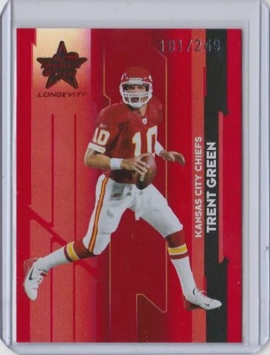 2006 Leaf Rookies & Stars TRENT GREEN Kansas City Chiefs RED #'d /249 - Image 1 of 2