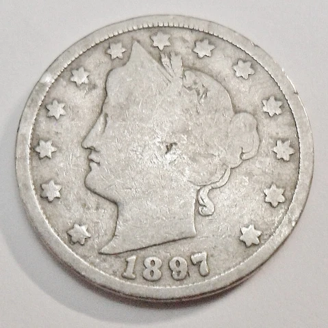 1897 P LIBERTY HEAD "V" NICKEL  *AG OR BETTER*  **FREE SHIPPING** Cover