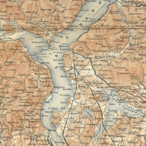 Lago Maggiore - - Italien Schweiz Geographie - alte Karte 1901 - Bild 1 von 2