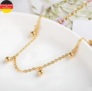 Damen Modeschmuck Armkette Fusskette Armkettchen Armband Edelstahl Gold Kugel - Bild 1 von 8