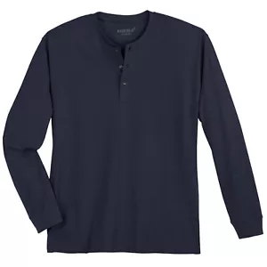 Redfield Serafino Long Sleeve Shirt Plus Size Navy 3XL 4XL 5XL 6XL 7XL 8XL 10XL NEW - Picture 1 of 1