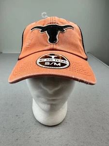 RARE New Texas Longhorns Flex S/M Longhorn Headwear Distressed Trucker Hat - Picture 1 of 8