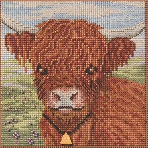 Highland Cow Cross Stitch Kit Mill Hill 2025 Buttons & Beads Spring MH142512 - Picture 1 of 2