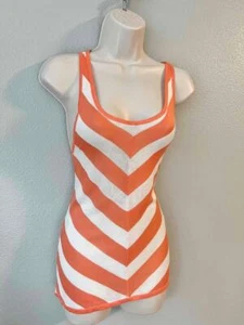 BEBE CORAL CAMISETA SIN MANGAS BLANCA A RAYAS NUEVA CON ETIQUETAS GRANDE L - Imagen 1 de 5