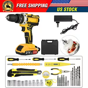 21V Electric Drill Power Tool Cordless Screwdriver 34PCS Drill Set with Battery - Picture 1 of 12