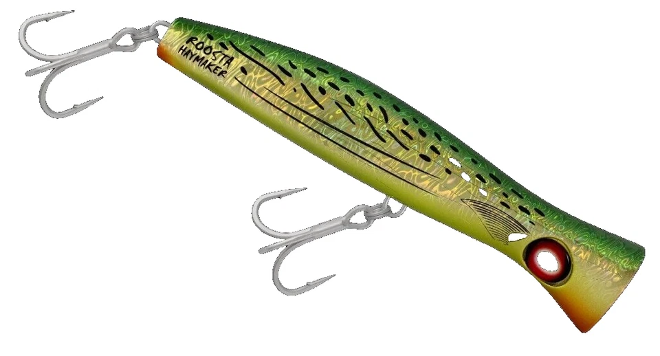 Halco RP195 Haymaker #H71 Roosta Popper 8", 4-1/4 oz, YELLOW FIN B5