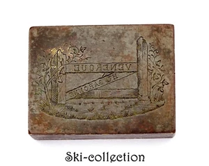 Antik Siegel Ex-Libris Venerque, Hohe Garonne. Frankreich. Bronze. XIX #S - Picture 1 of 3