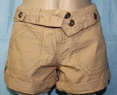 NEW Aeropostale Tan Rollover Cotton Cargo Shorts Size 1/2 See Measurements* - Image 1 of 4