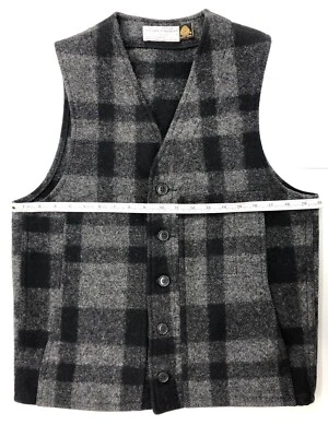 Chaleco Mackinaw de Lana Filson Vintage Gris Carbón a Cuadros Foto 1 de 4