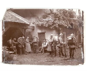 GERMAN 'Dogs of War' Socialize with Villagers Military WWI 1914-18 Press Photo - Picture 1 of 2