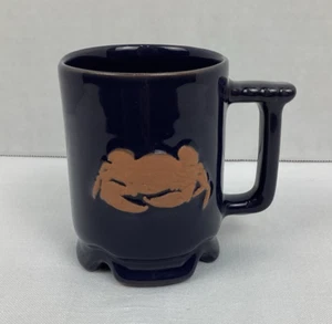 Frankoma C1 Keramik Kaffee Tee Becher Tasse dunkelblau, Krabbe, Sea Life - Bild 1 von 10