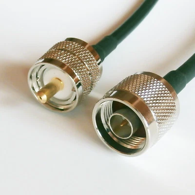 RG58 N MALE to UHF PL259 MALE PL-259 Plug crimp lot RF Pigtail Cable - Image 1 of 4