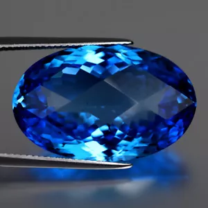 34.06 ct Incredible Oval Cut (26 x 17 mm) Brazil Swiss Blue Topaz Gemstone - Picture 1 of 2
