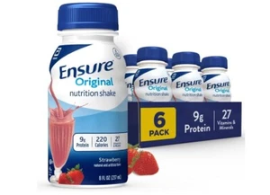 Ensure Original Strawberry Nutrition Shake | Meal Replacement Shake | 6 Pack - Picture 1 of 6
