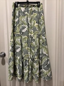 EUC Meraki Leaf Print Hawaiian Maxi Skirt Size Large - Picture 1 of 6