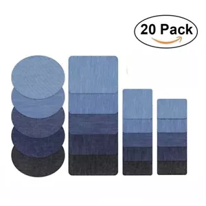 5 Colors DIY Iron on Denim Fabric Patches for Clothing Jeans Repair Kit 20pcs