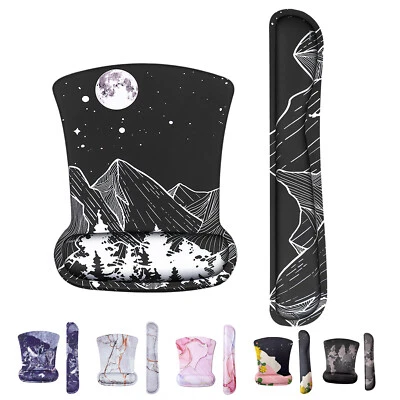 Keyboard Mouse Pad Wrist Rest Set for Computer Laptop Easy Typing & Pain Relief - Image 1 of 4