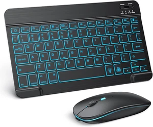 Bluetooth Keyboard and Mouse Combo for Ipad - Rechargeable Wireless Keyboard & M - Afbeelding 1 van 12