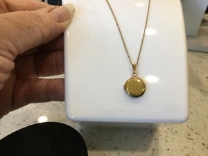 B.A.B. BALLOU Vintage Gold Overlay 1/2” Locket Pendant on 18in Chain - Picture 1 of 4