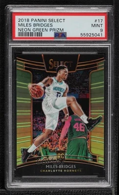 2018-19 Select Concourse Neon Green Prizm /75 Miles Bridges PSA 9 MINT Rookie RC - Image 1 of 2