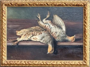 A. Aliberti  ( ? - ? ) Natura morta con selvaggina , starne. Olio su tavola      - Imagen 1 de 21
