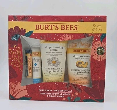 BURT'S BEES Burts bees Face Essentials Set Face Scrub Face Cream Lip Balm Overnight Mask