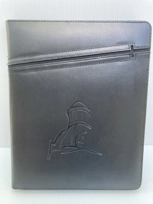 Portafolio negro cruzado organizador con cremallera carpeta de negocios soporte para bolígrafo almohadilla de escritura Foto 1 de 4