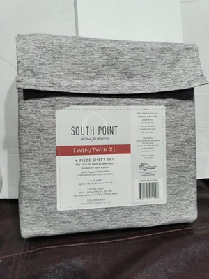 South Point - Juego de sábanas Costco 6 piezas microfibra doble/doble XL gris patrimonio  Foto 1 de 4