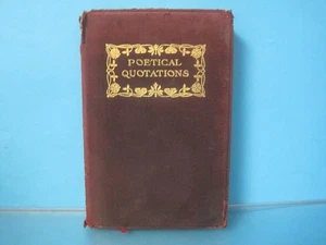 POETICAL QUOTATION SUPER RARE BOOK 1883 BY THOMAS Y CROWELL & CO RED GOLD COVER - Picture 1 of 15