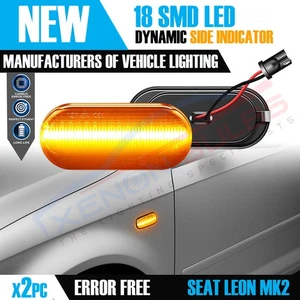 2x Smoked LED Sequential Turn Signal Light Units for Seat Leon MK1 MK2 Ibiza 6L - Picture 1 of 6