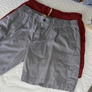 TOMMY BAHAMA Cargo Lot Of Two Men’s XL Cotton Drawstring.  Gray/ Burgundy. Nice - Picture 1 of 7