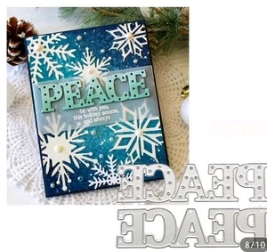 Peace PEACE Bloque Texto Troquelado Tarjeta de Felicitación Hacer Papel Troquel de Corte Navidad - Imagen 1 de 3