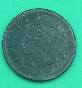 1850 GEFLOCHTENES HAAR GROSSER CENT ~ Sehr schön über CoinSnap ~ SCHÖNE MÜNZE ~ - Bild 1 von 5