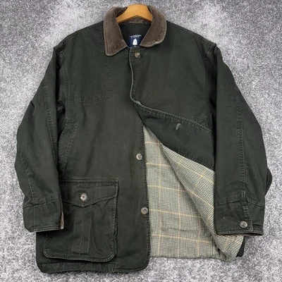 VTG Roundtree Yorke Chore Jacket Men's Large Canvas Barn Coat Flannel Lined - Image 1 of 4