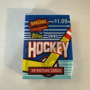 Paquete de cera de hockey Topps 1991 *NUEVO* sin abrir ~ ¡Paquete de 34 tarjetas! - Imagen 1 de 2