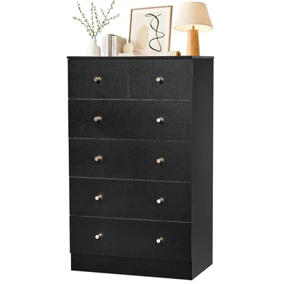 6 Drawer Dresser Cabinet with Metal Handles for Living Room Wood for Bedroom - Image 1 of 4