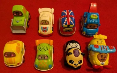 VTech Toot Toot Cars 8 Vehicle Bundle Aeroplane Tow Truck Bus Tractor Race Car - Image 1 of 3