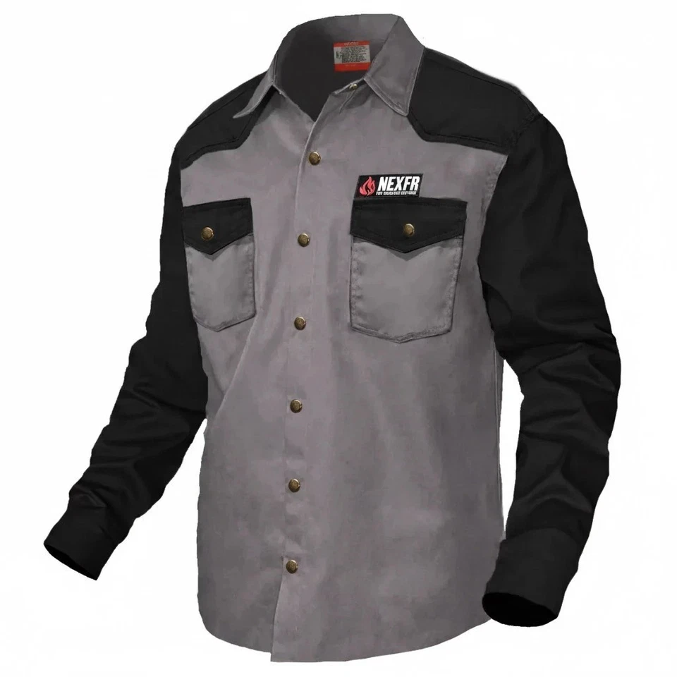 NEXFR FR Combine FR Shirt With Bronze Snap Buttons - Black/Gray - Image 1 of 1